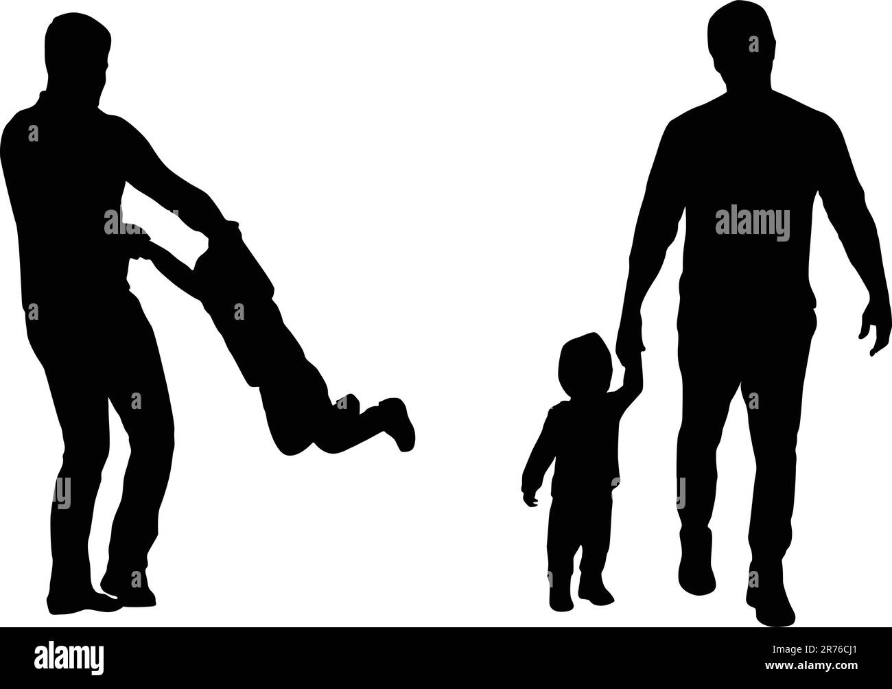 Father son play together silhouette vector Stock Vector Image & Art - Alamy