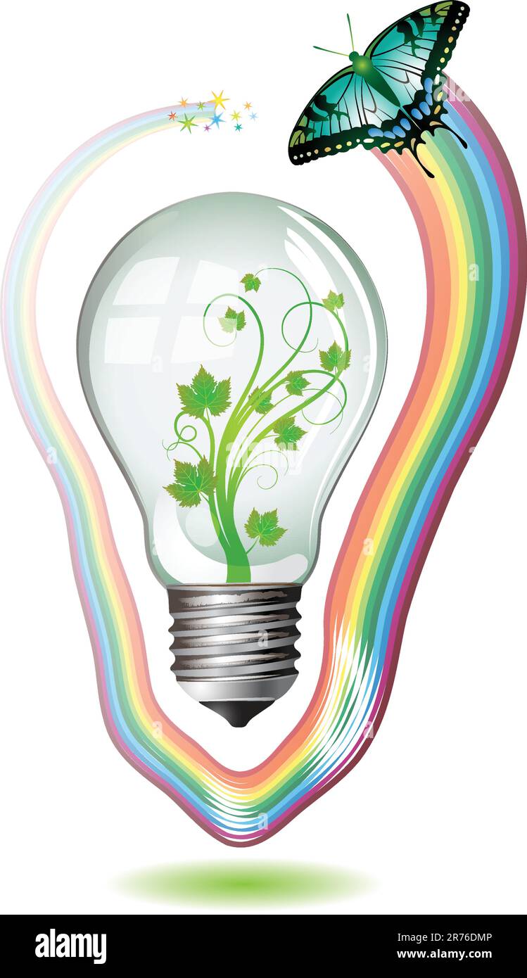 Light bulb for eco environmental concept, vector illustration Stock ...