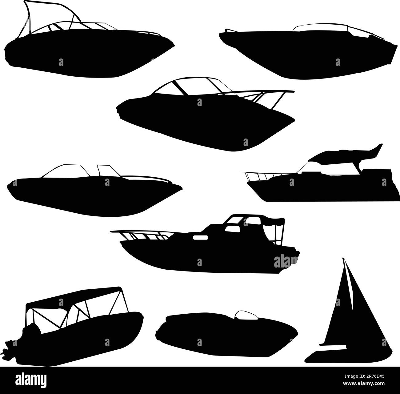 boats silhouettes - vector Stock Vector Image & Art - Alamy