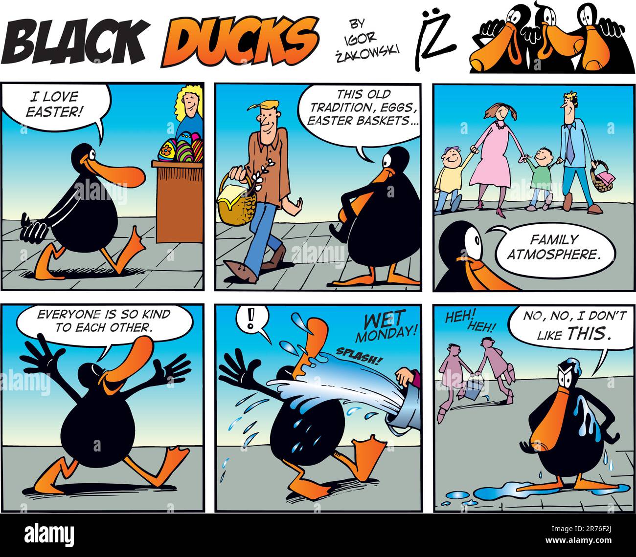 Black Ducks Comic Strip episode 41 Stock Vector