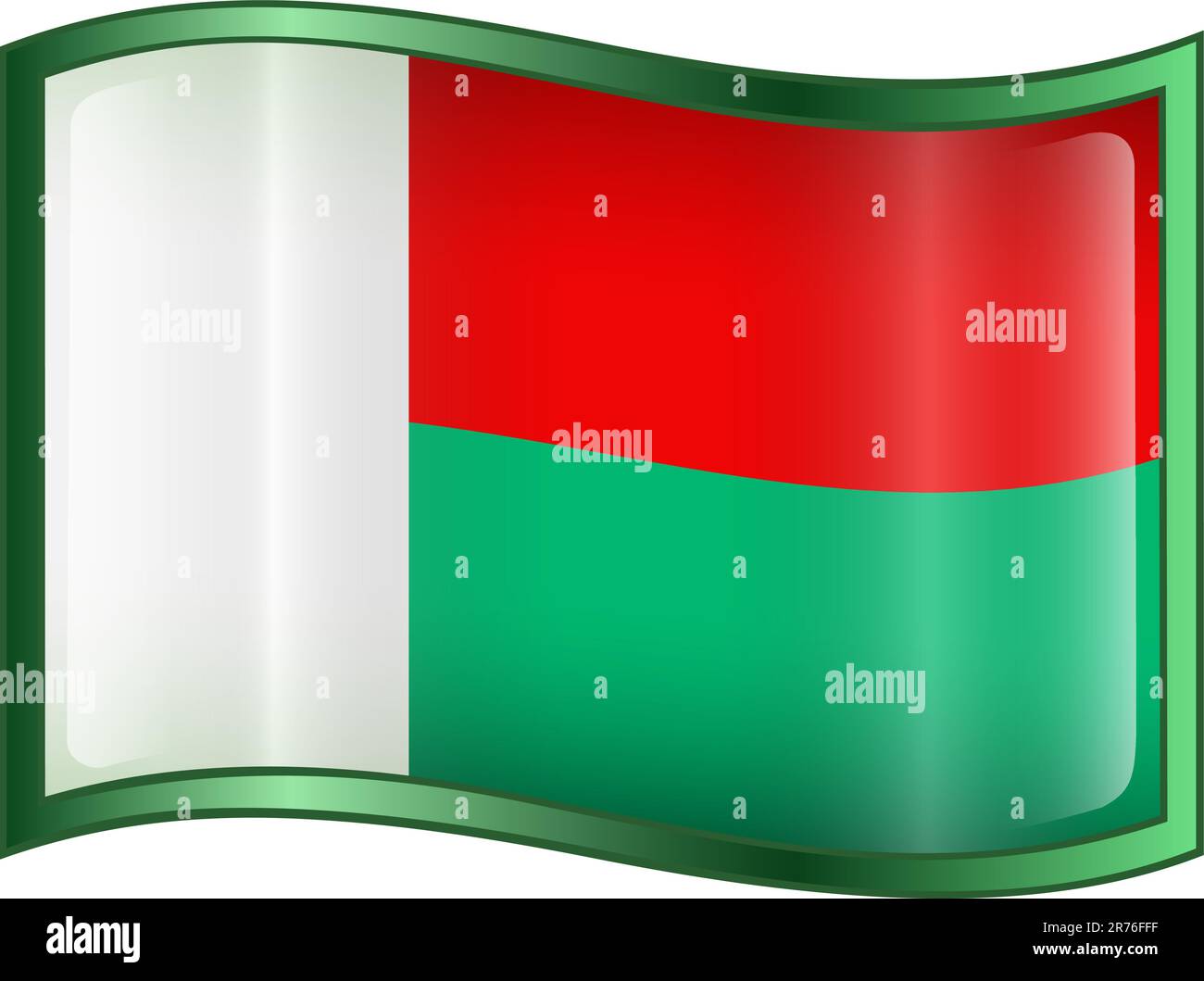 Madagascar Flag icon, isolated on white background Stock Vector Image ...