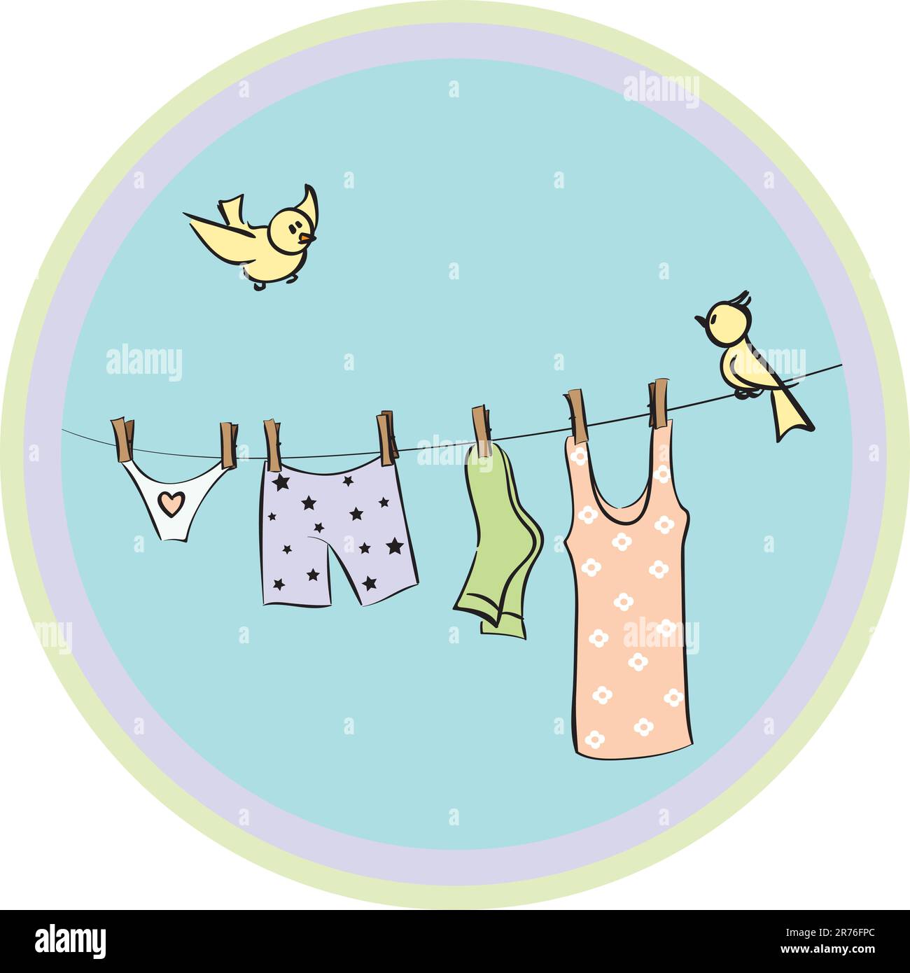 Linen dry on a cord Stock Vector Image & Art Alamy