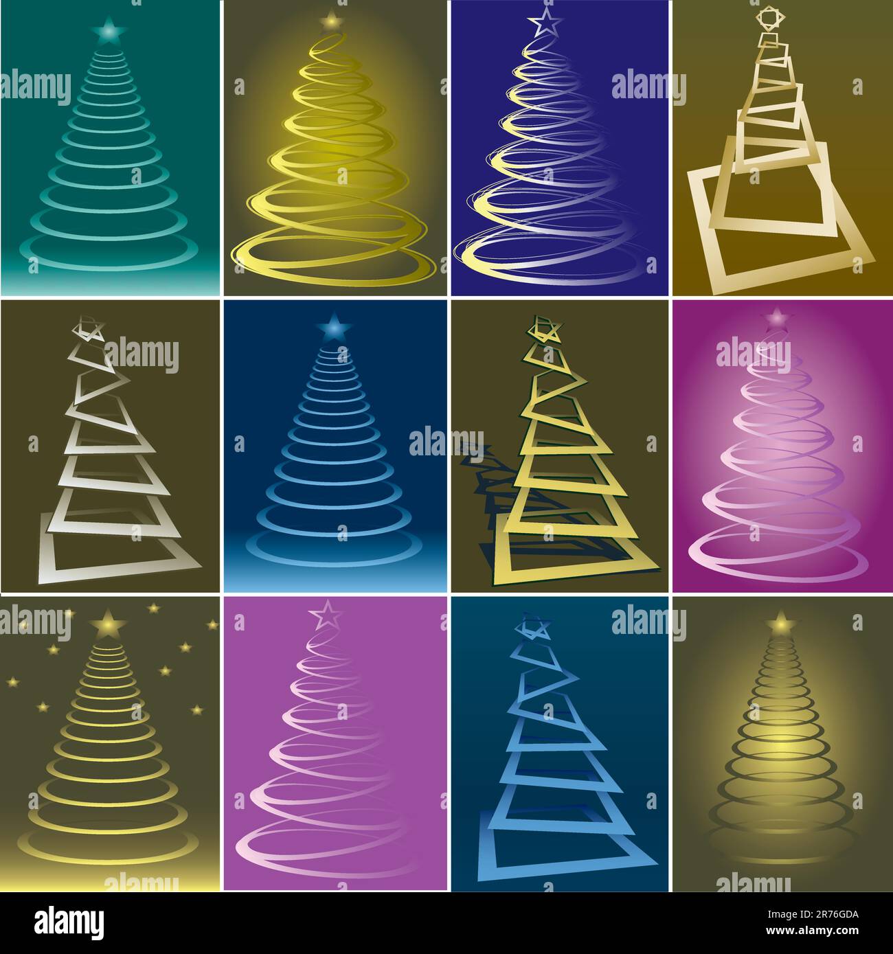 Christmas trees collection Stock Vector Image & Art Alamy