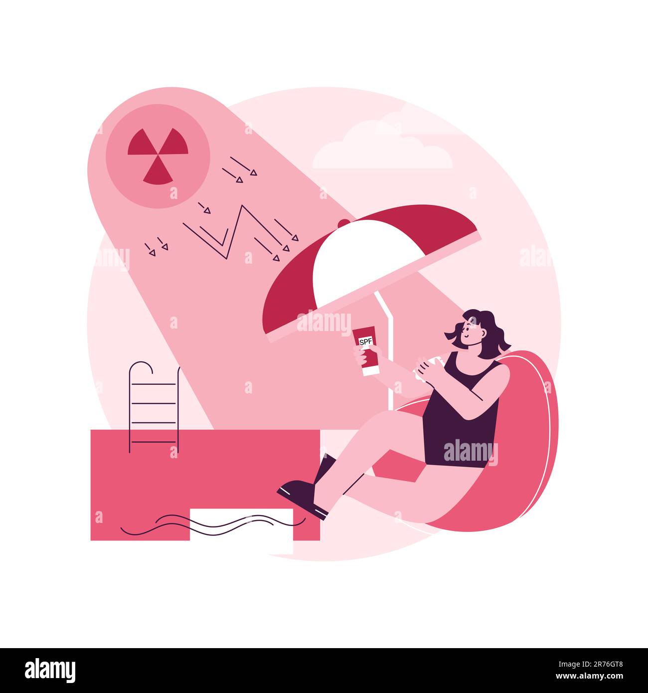 Ultraviolet radiation abstract concept vector illustration. Radiation