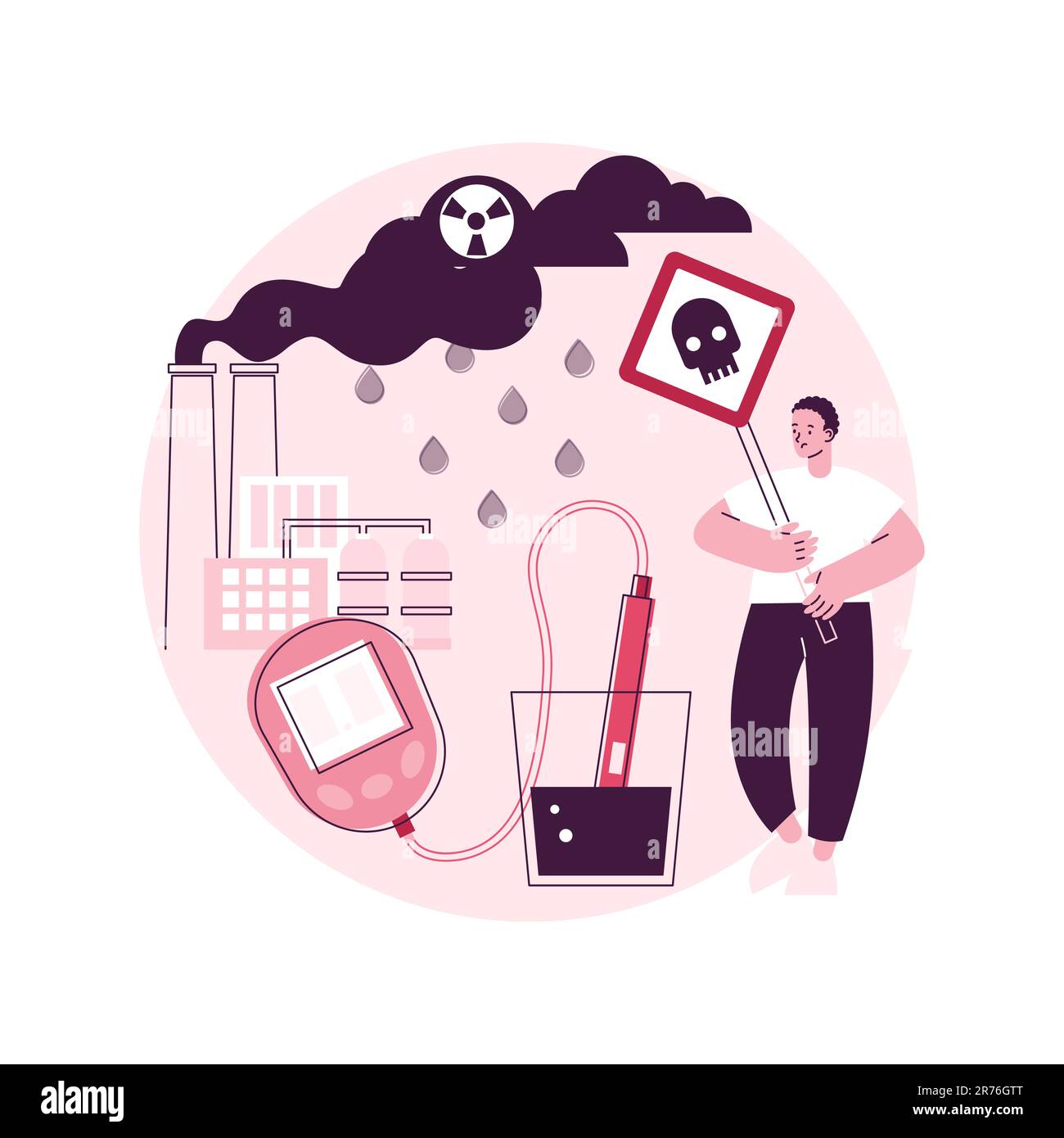 Acid rain abstract concept vector illustration. Acid precipitation