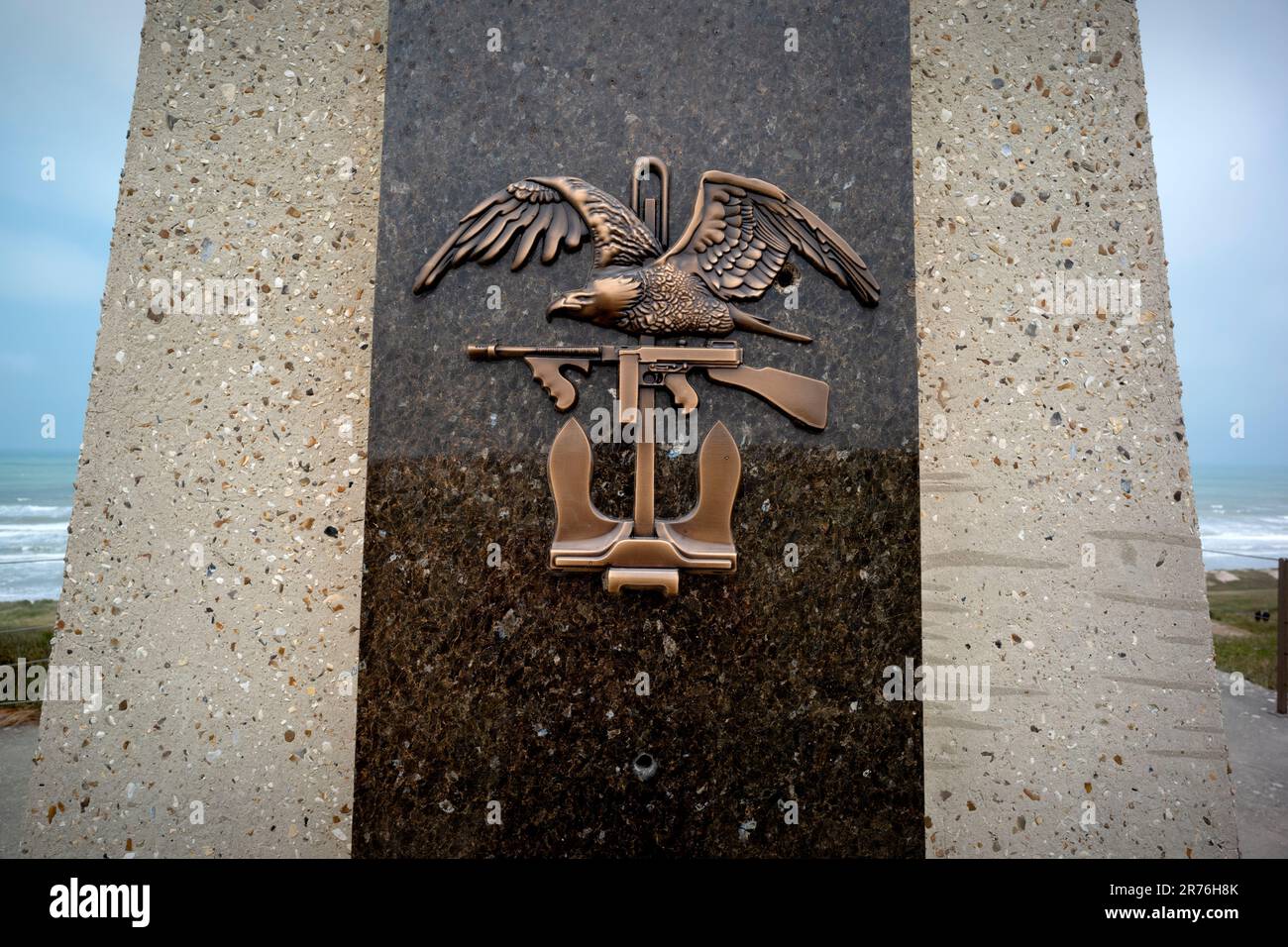 Omaha Beach Normandy France June 2023 Combat Engineers Memorial above