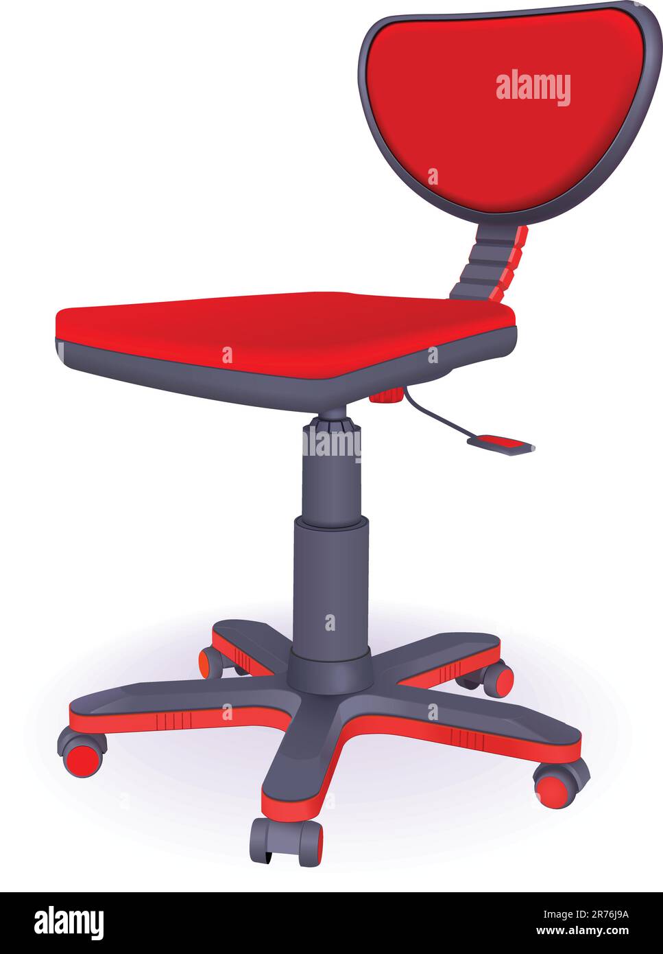 Plastic modern office chair on castors in vector Stock Vector Image