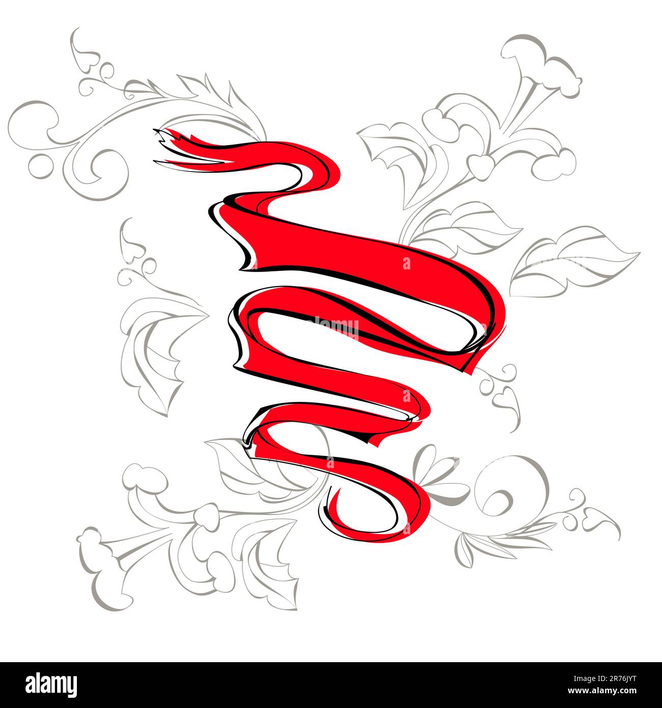 Template for card with red ribbon Stock Vector Image & Art - Alamy