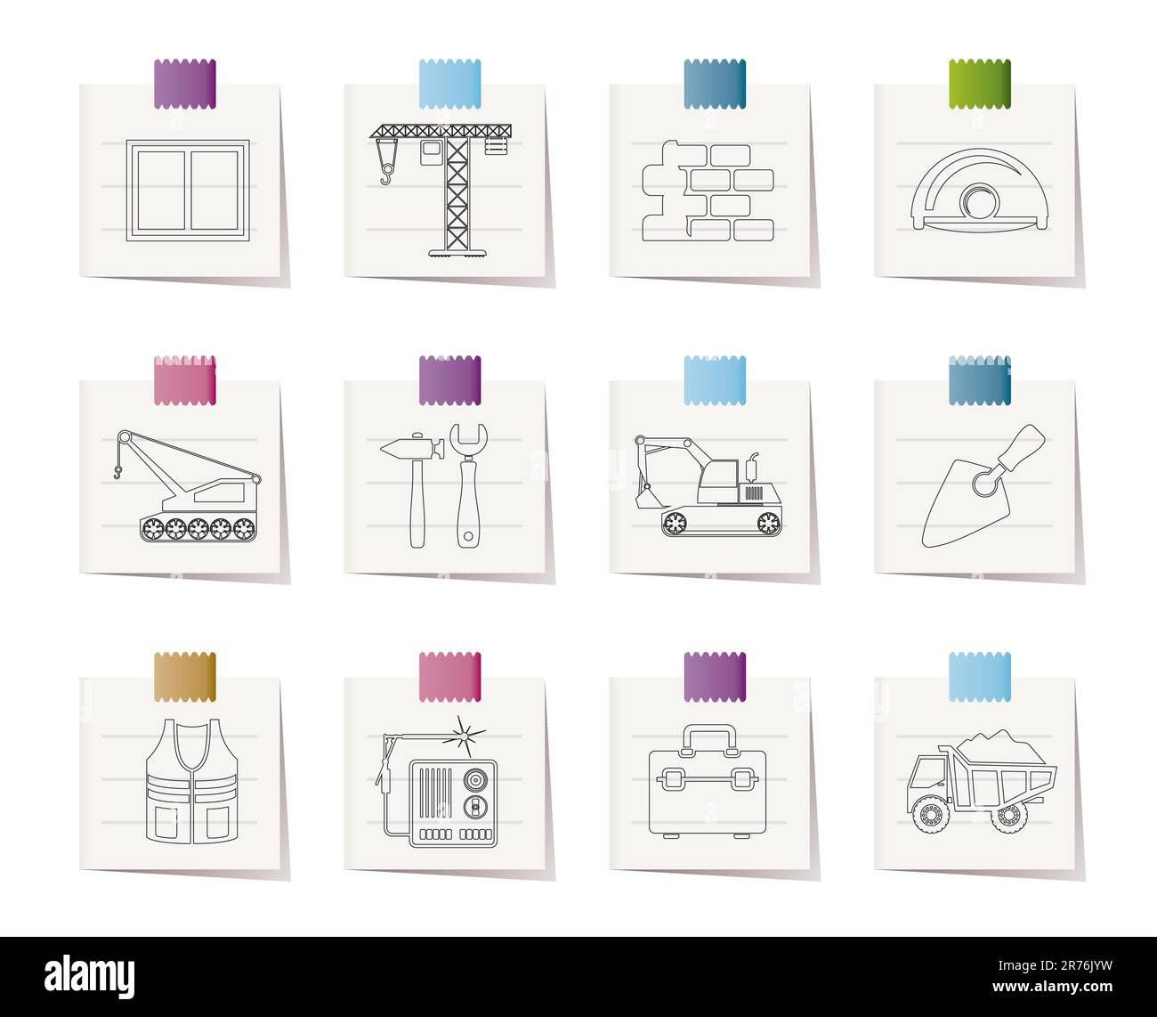 building and construction icons - vector icon set Stock Vector