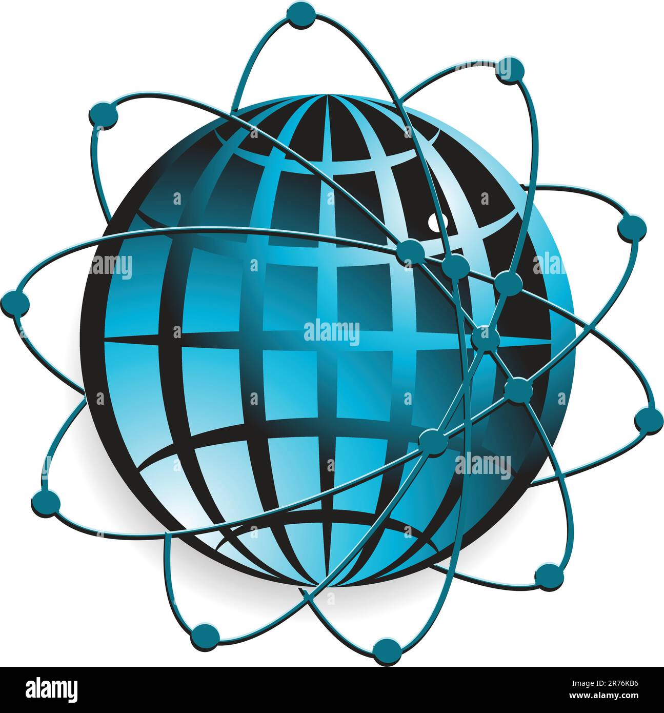 Illustration, transparent blue globe on white background Stock Vector ...