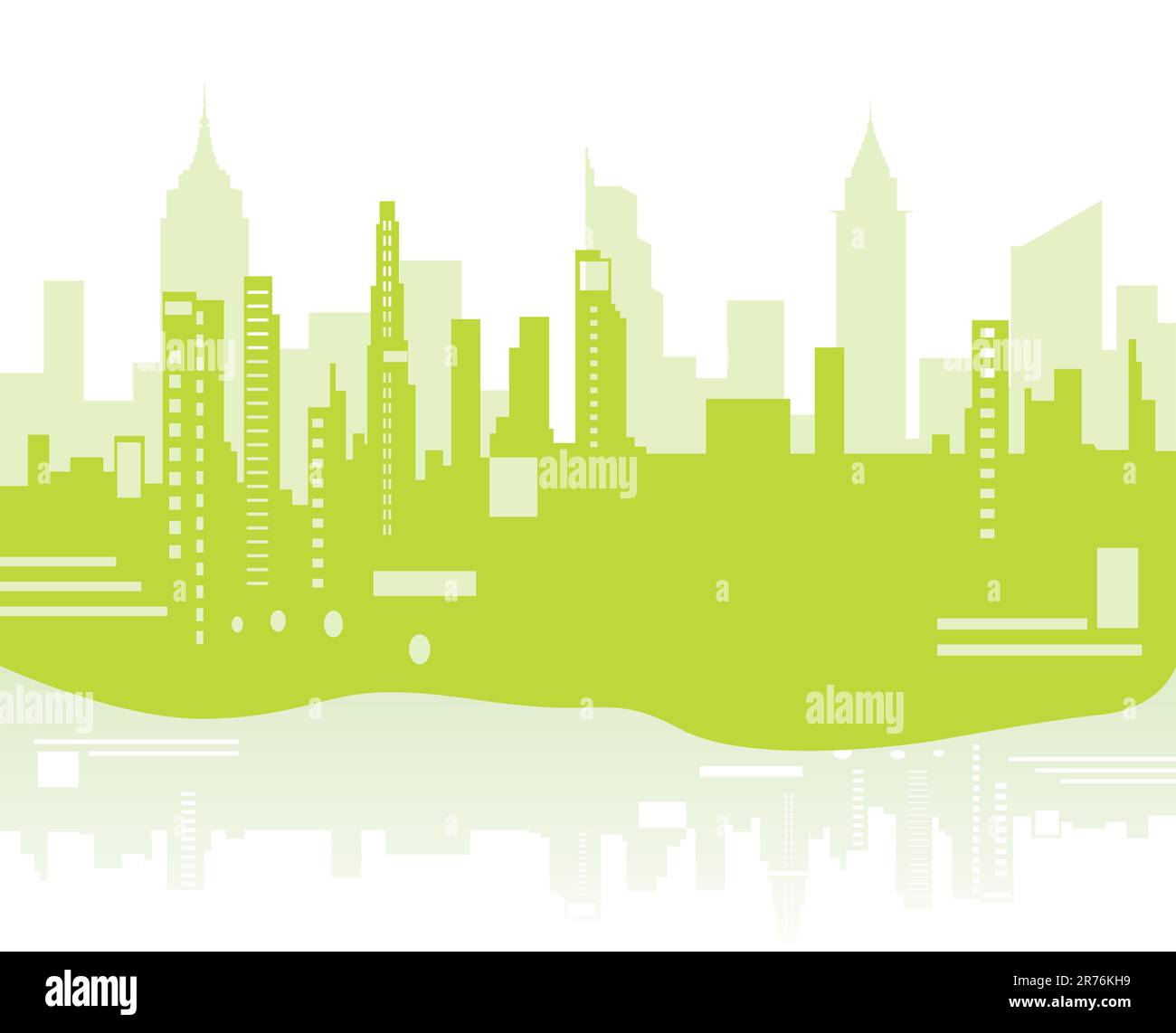 green city background  - Vector illustration Stock Vector
