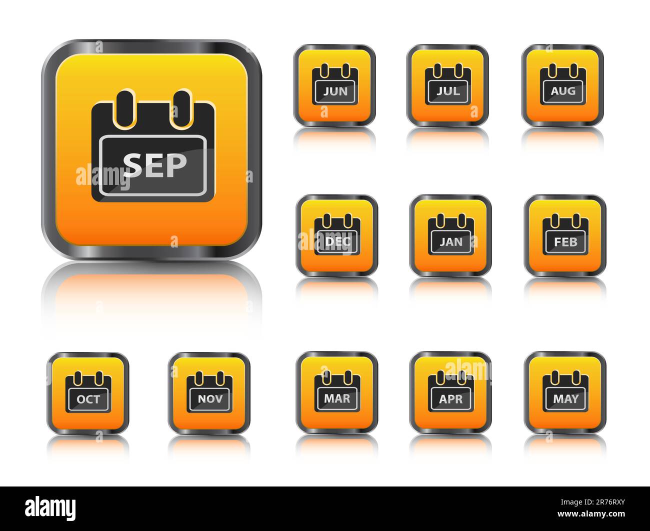 Calendar month icon set stock vector image art alamy