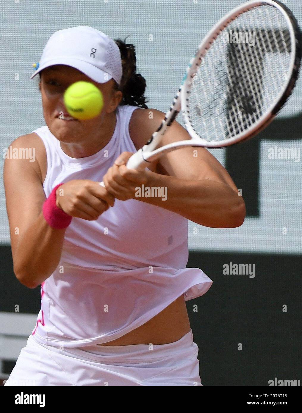 French Open tennis championship "Roland Garros-2023" (Roland Garros). The  final. Women. Polish tennis player Iga Sviatek during a match with Czech  tennis player Karolina Muchova. 10.06.2023 France, Paris Photo credit:  Sergei' Vishnevskii'/Kommersant/Sipa