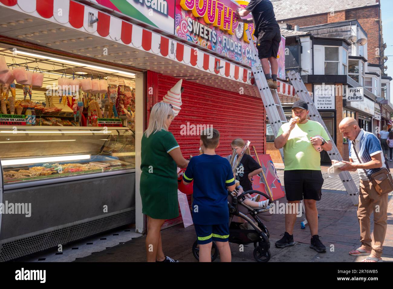 Southport, Merseyside, on a warm and sunny day. Stock Photo