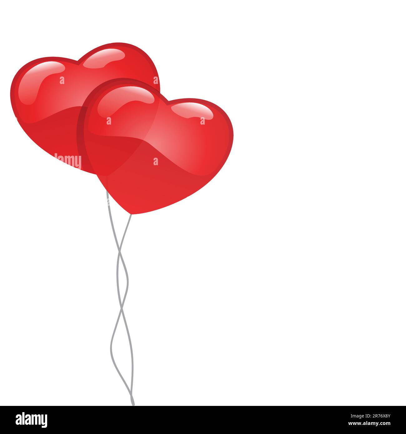 Balloon string heart flat Royalty Free Vector Image