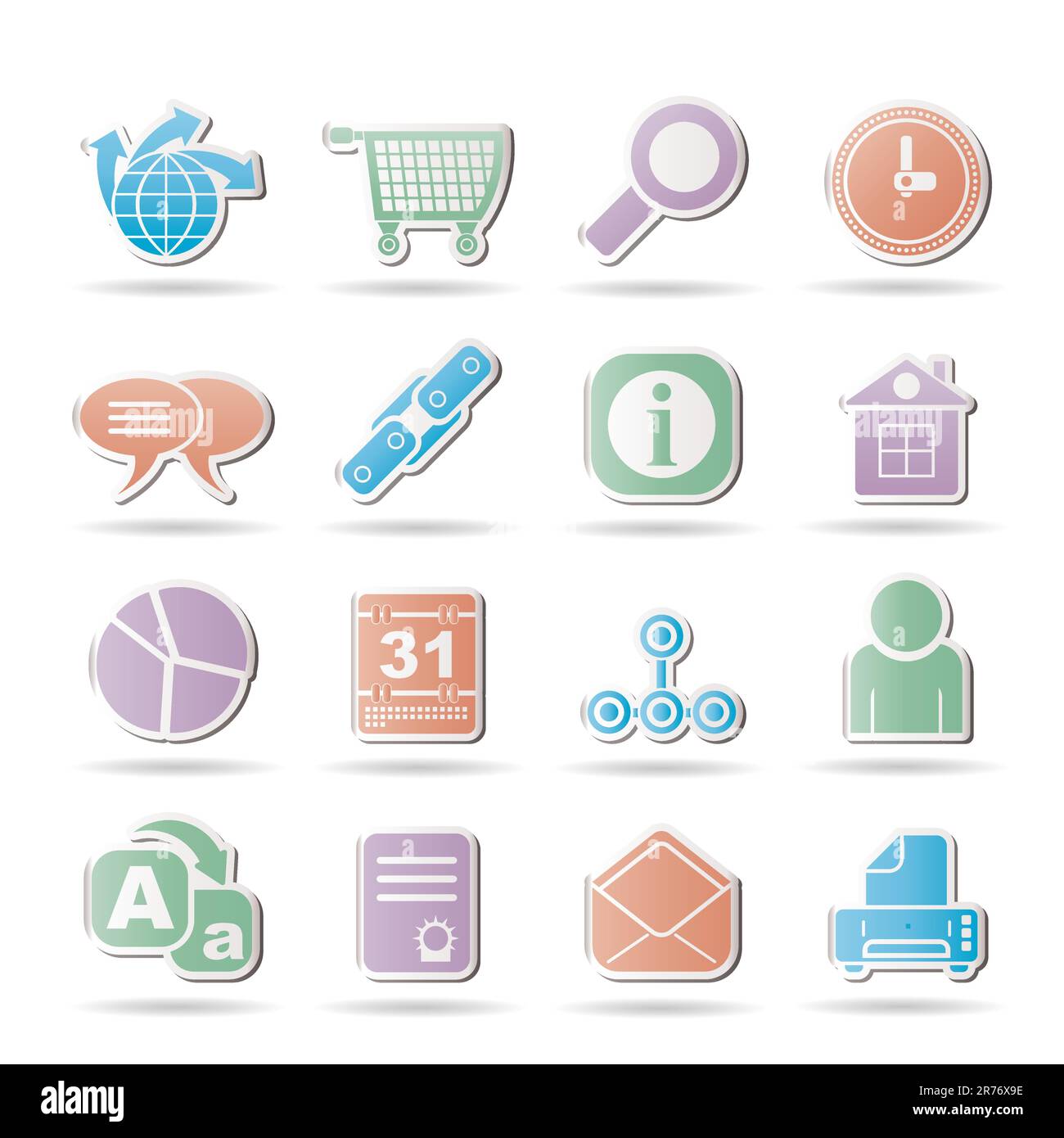 WebSite, Internet and navigation Icons - vector illustration Stock Vector