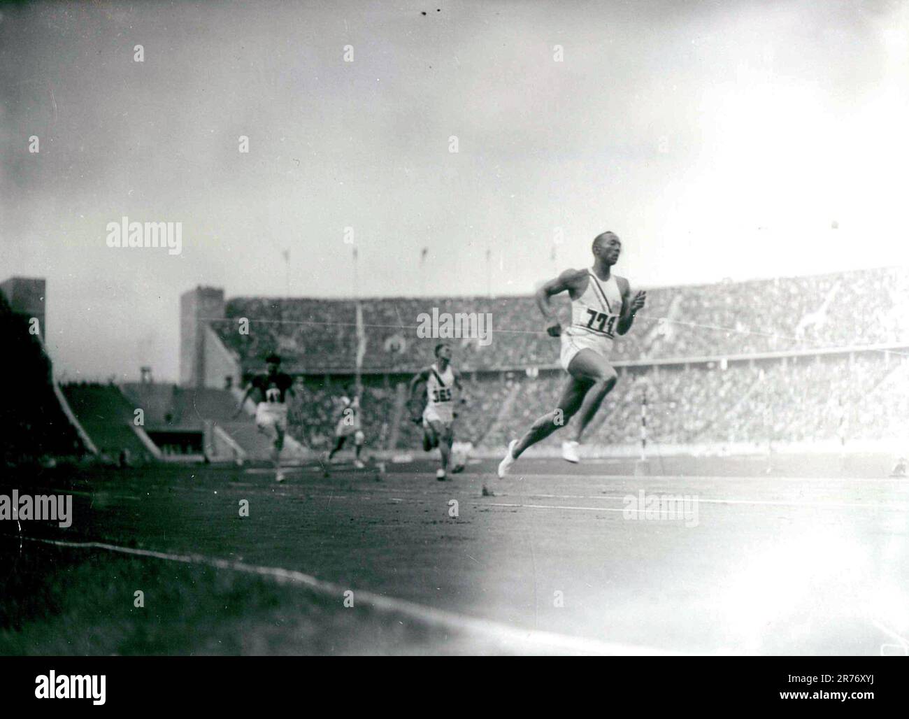 Photograph of Jesse Owens at the 1936 Olympics in Berlin, Germany Stock Photo