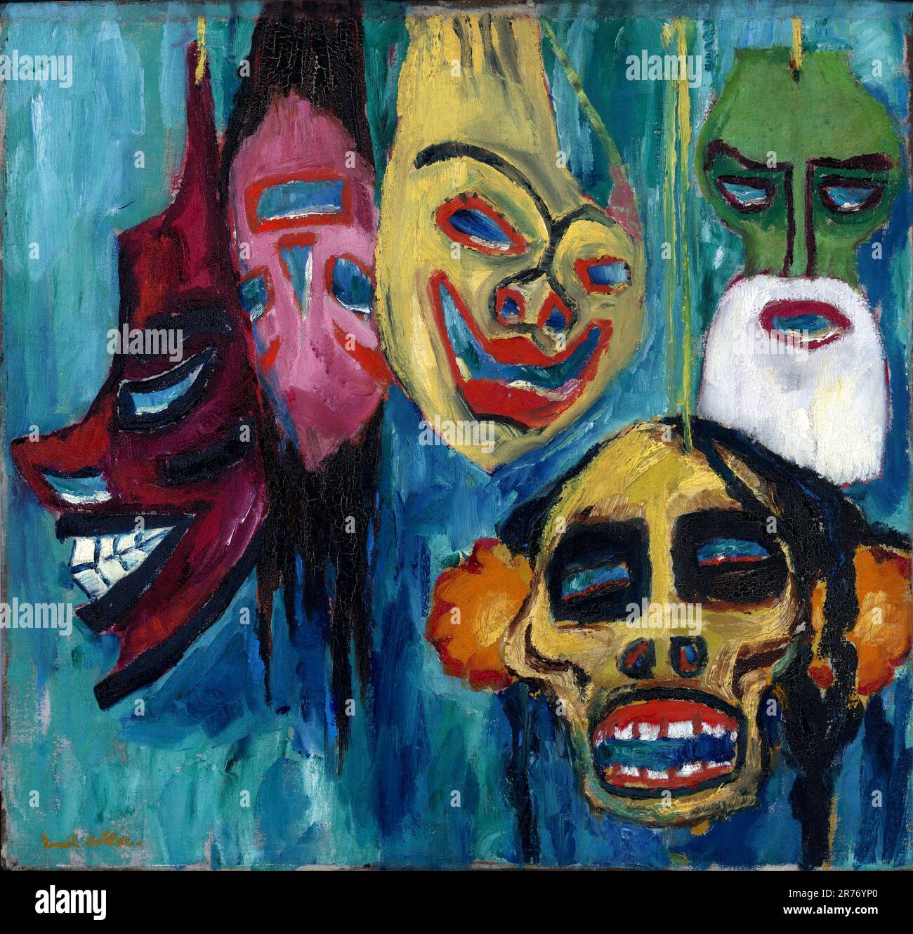 Masks by Emil Nolde (18671956), oil on canvas, 1911 Stock Photo Alamy