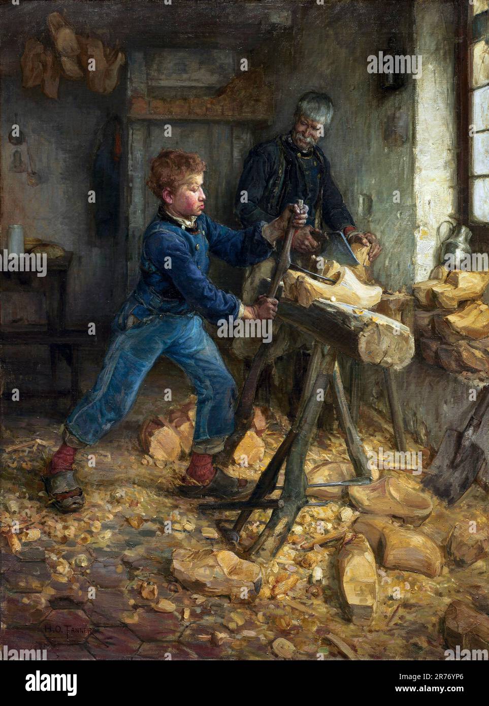 The Young Sabot Maker by the American artist, Henry Ossawa Tanner (1859-1937), oil on canvas, 1895 Stock Photo