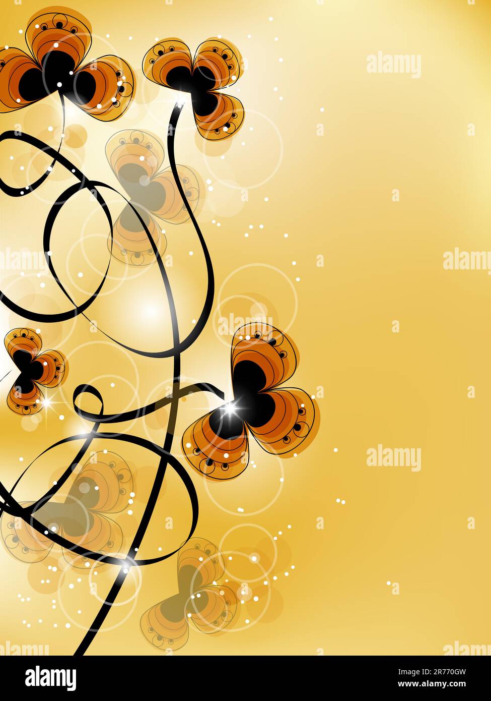 Vector picture with yellow flowers and space for your text Stock Vector ...