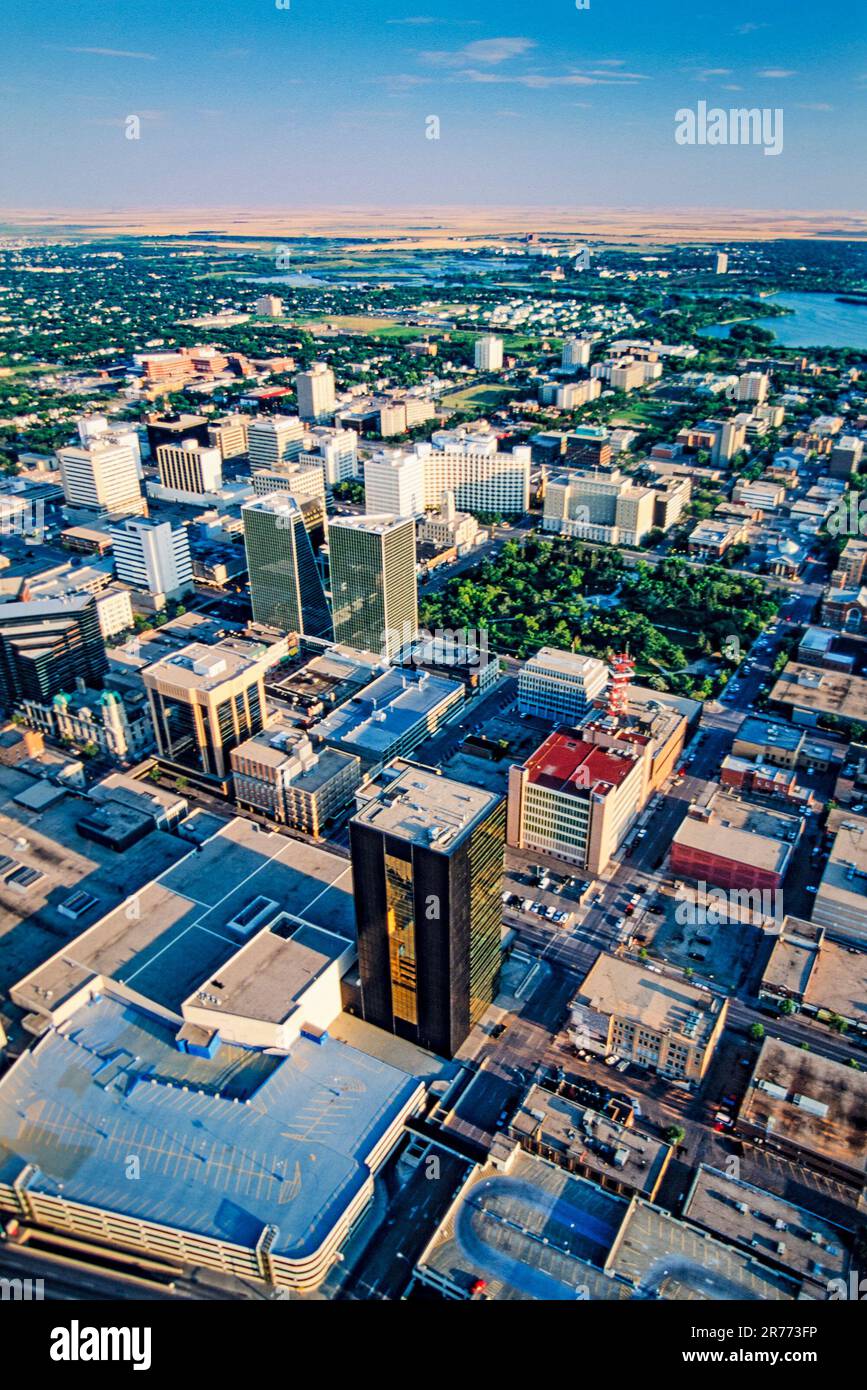 Aerial of Regina, Saskatchewan, Canada Stock Photo