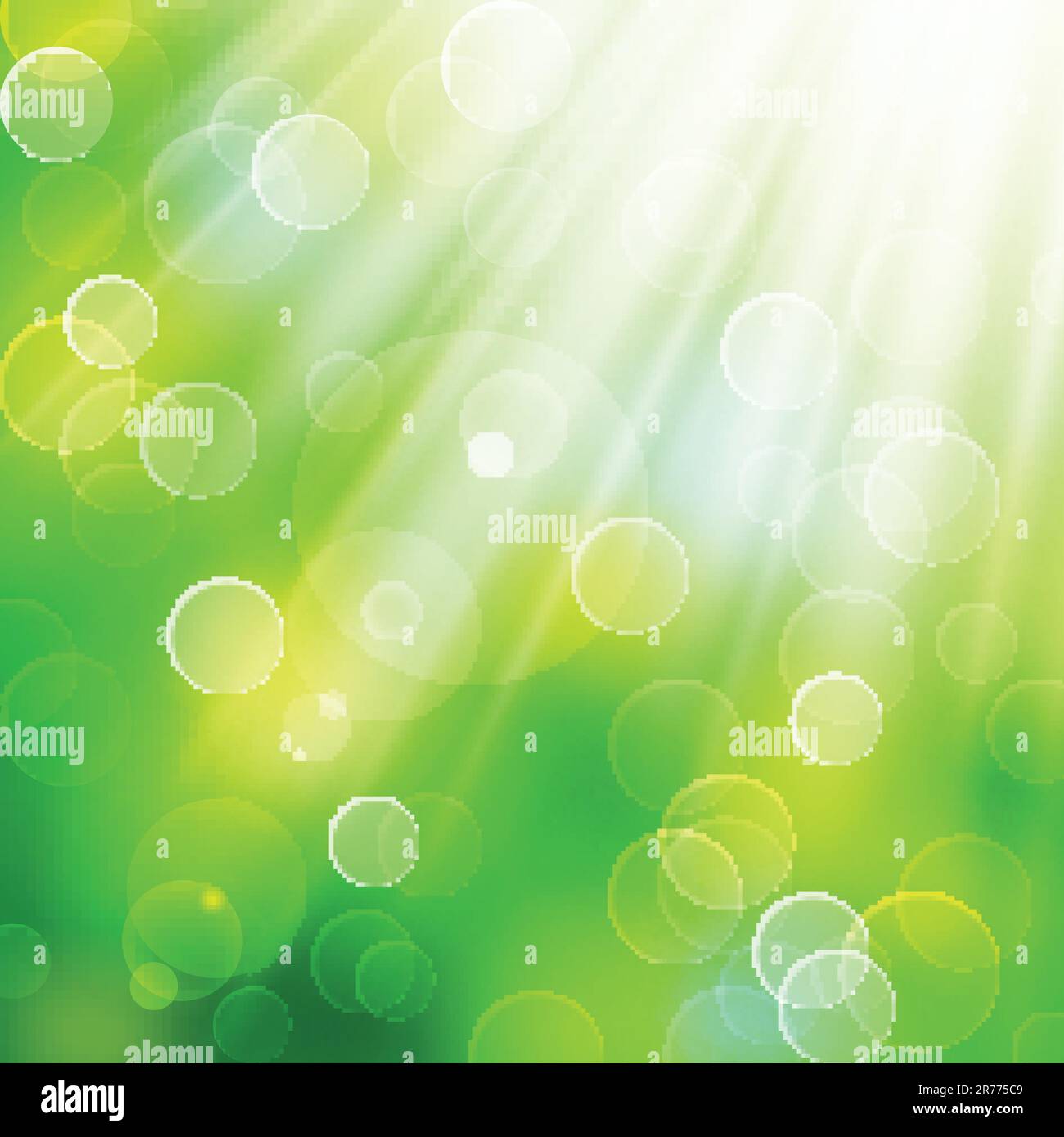 Sunlight sun rays through foliage. Vector illustration Stock Vector