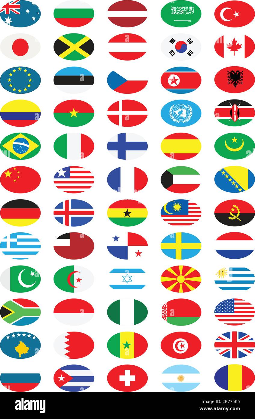 National flags collection Stock Vector