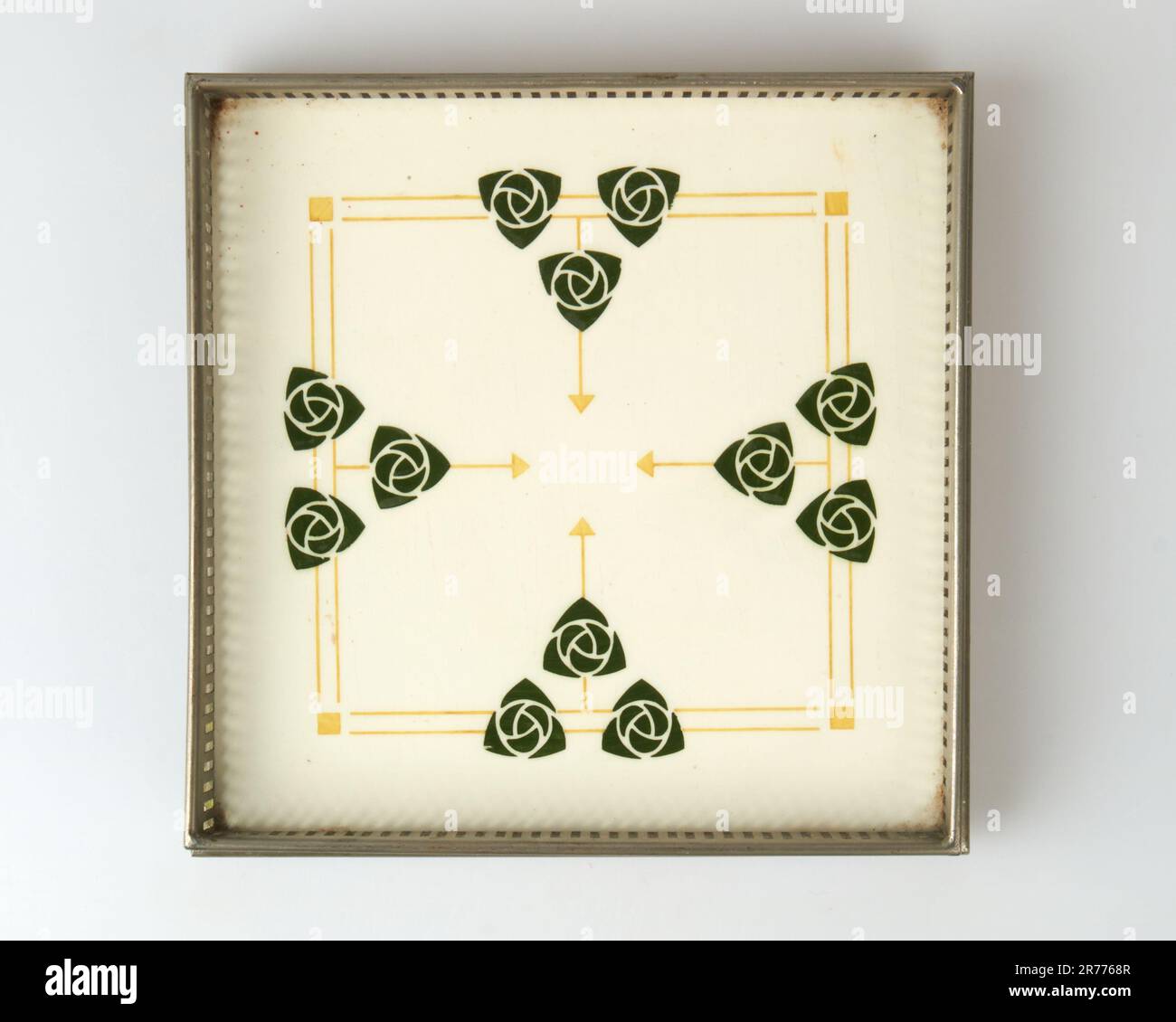 Antique 1900s German Art Nouveau pottery trivet stand possible designed