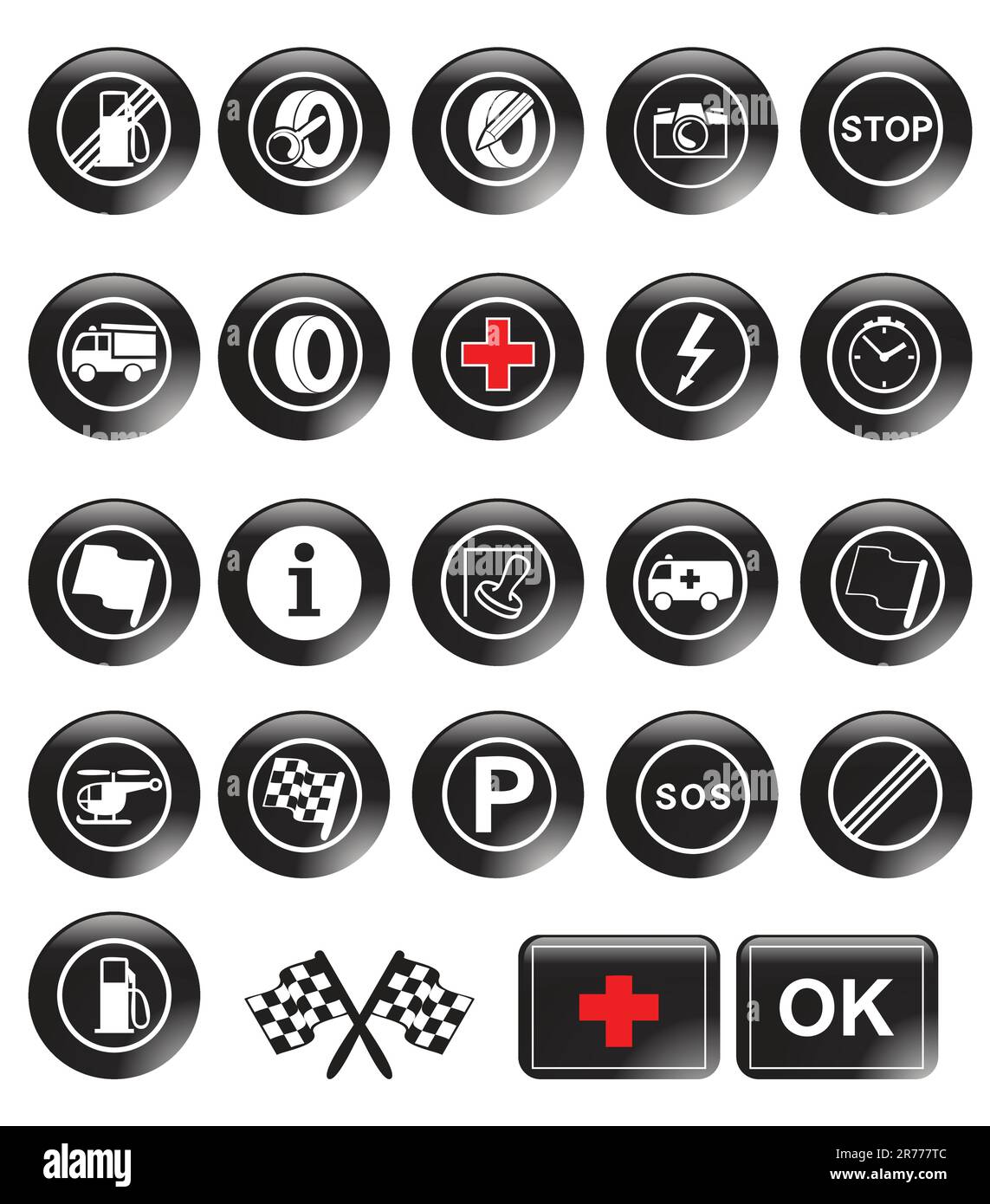 Racing icons Stock Vector