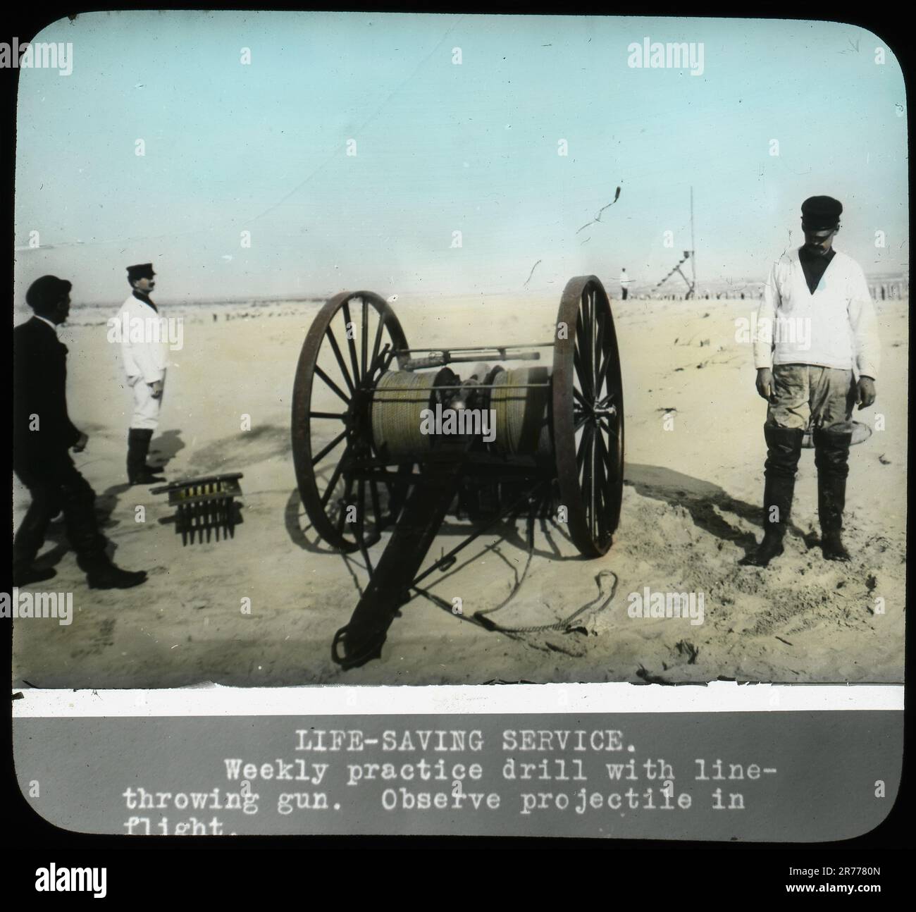 Weekly Practice Drill With Gun, Observe Projectile in Flight. Lifesaving Service