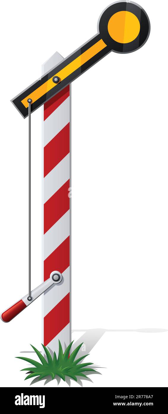 railroad semaphore vector illustration isolated on white background Stock Vector
