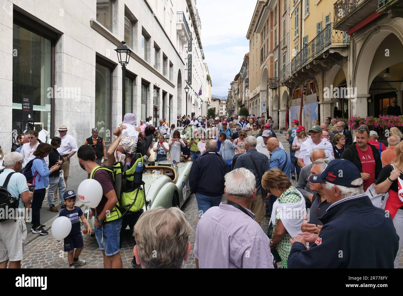 Brescia, Italy. 13th June, 2023. Departure today, Tuesday 13 June, with a special stage in Brescia to then skirt Lake Garda, cross Verona, Ferrara, Lugo and Imola, up to the first stage in Cervia-Milano Marittima. Credit: Independent Photo Agency/Alamy Live News Stock Photo