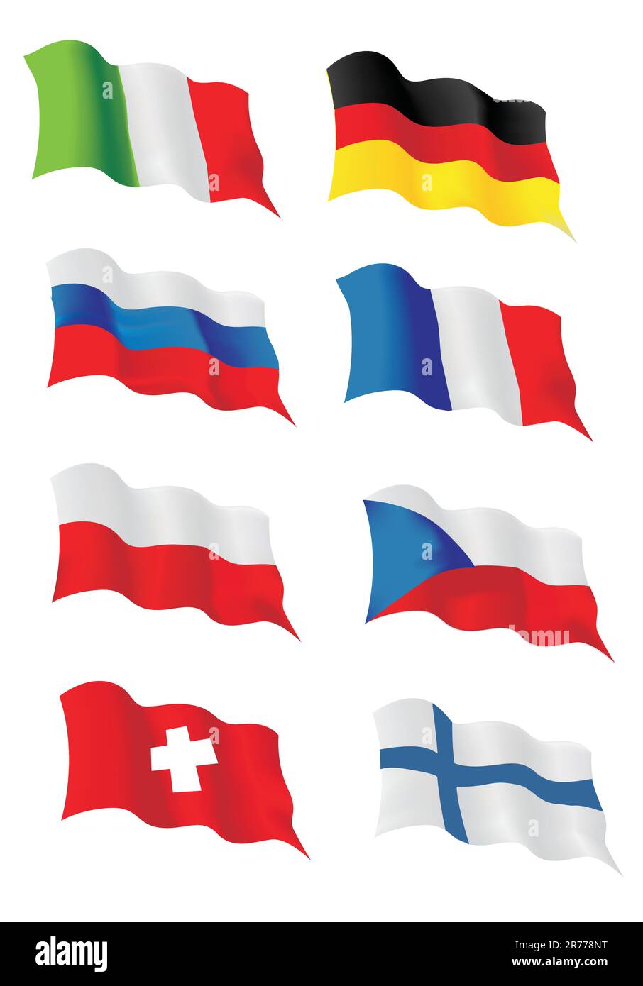 set of european flags Stock Vector
