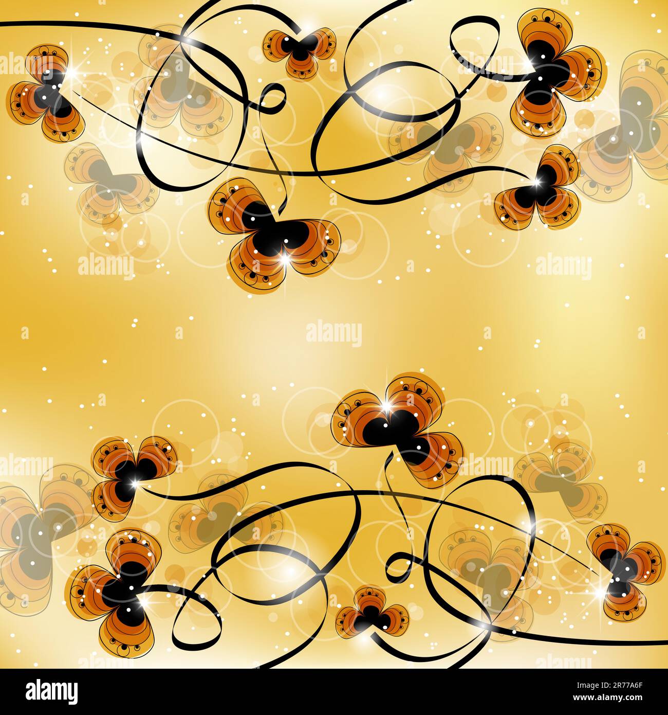 Vector picture with yellow flowers and space for your text Stock Vector ...