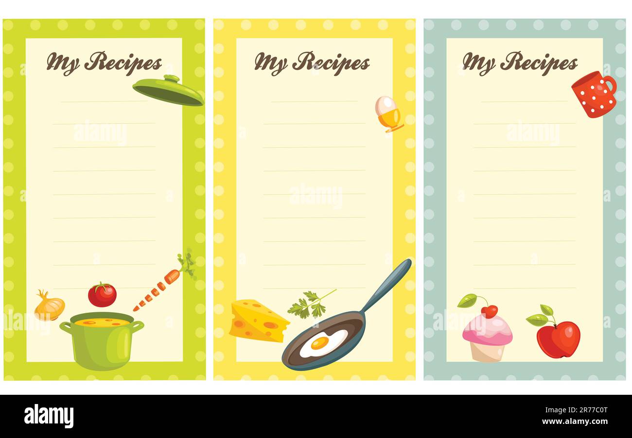 set of old fashioned recipe card vector illustration set of old set of old fashioned recipe card vector illustration set of old