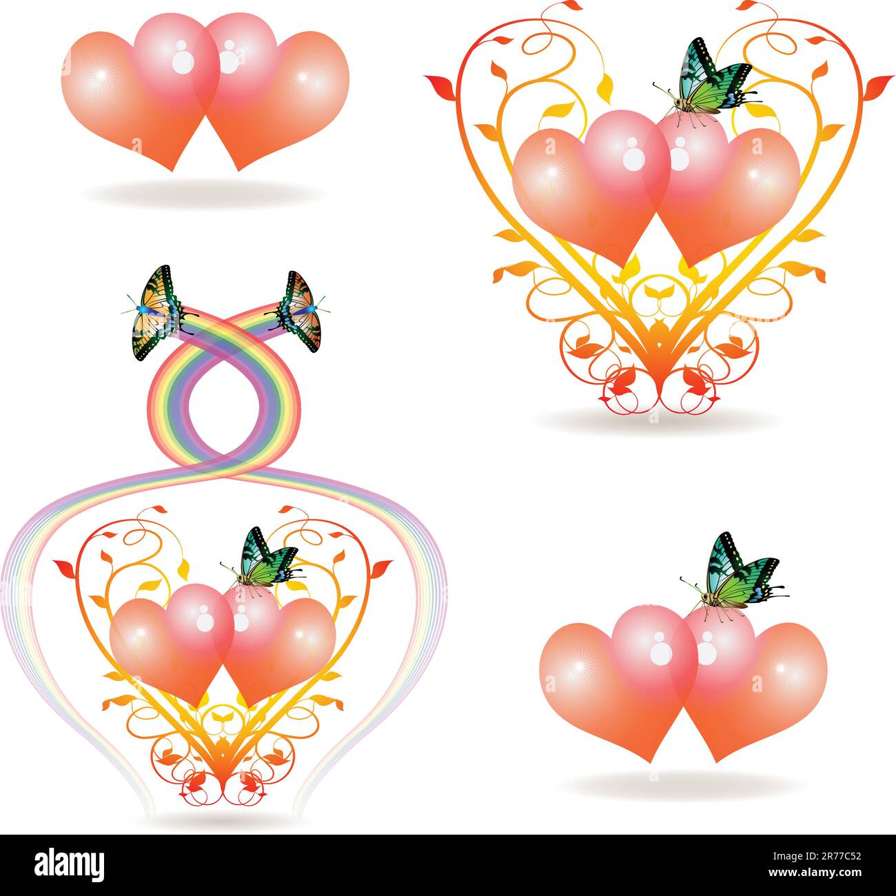 Valentine's day items isolated on white background Stock Vector Image ...