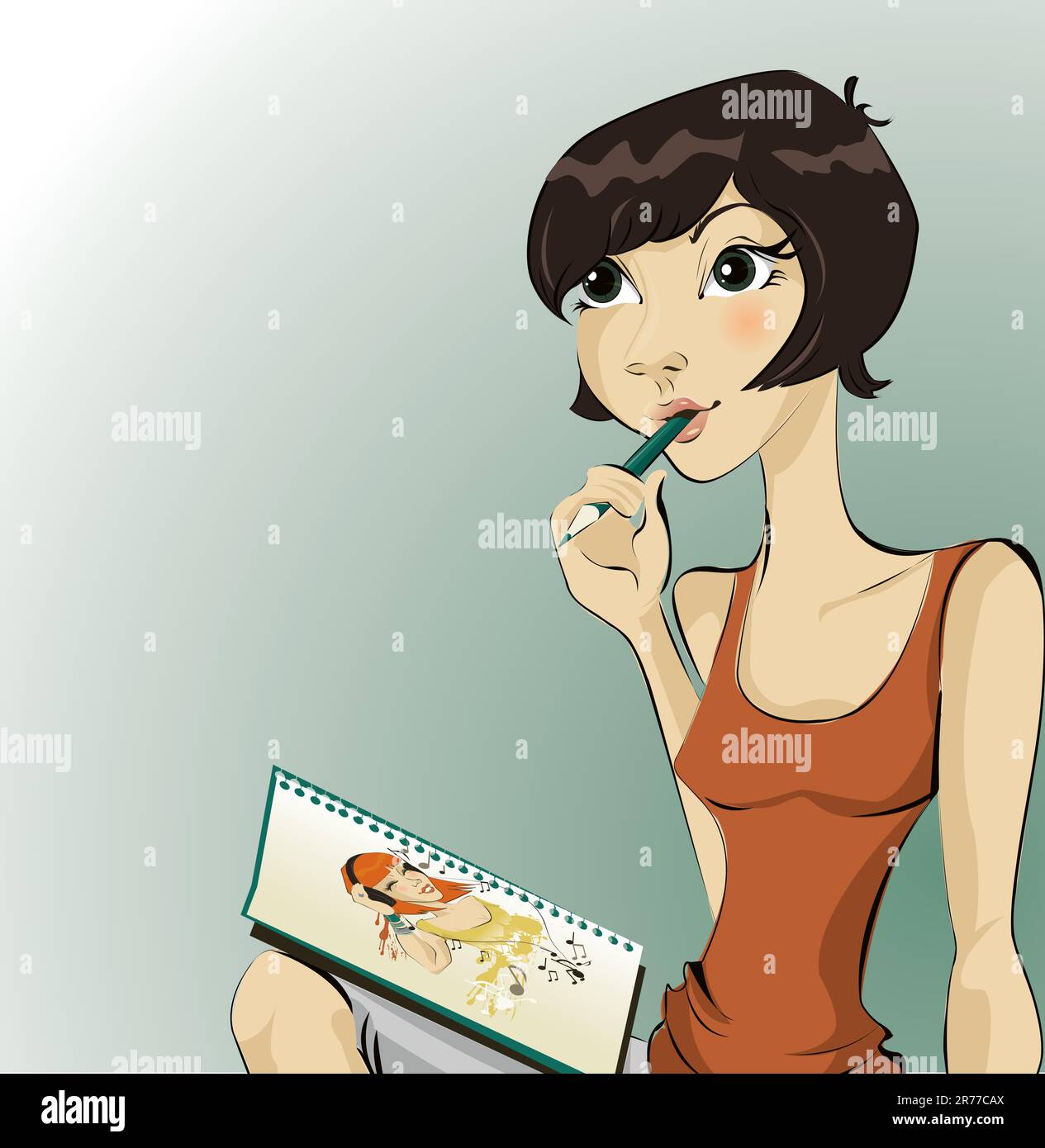 Pretty Girl Drawing Stock Vector Image Art Alamy Pretty girl drawing stock vector image art alamy