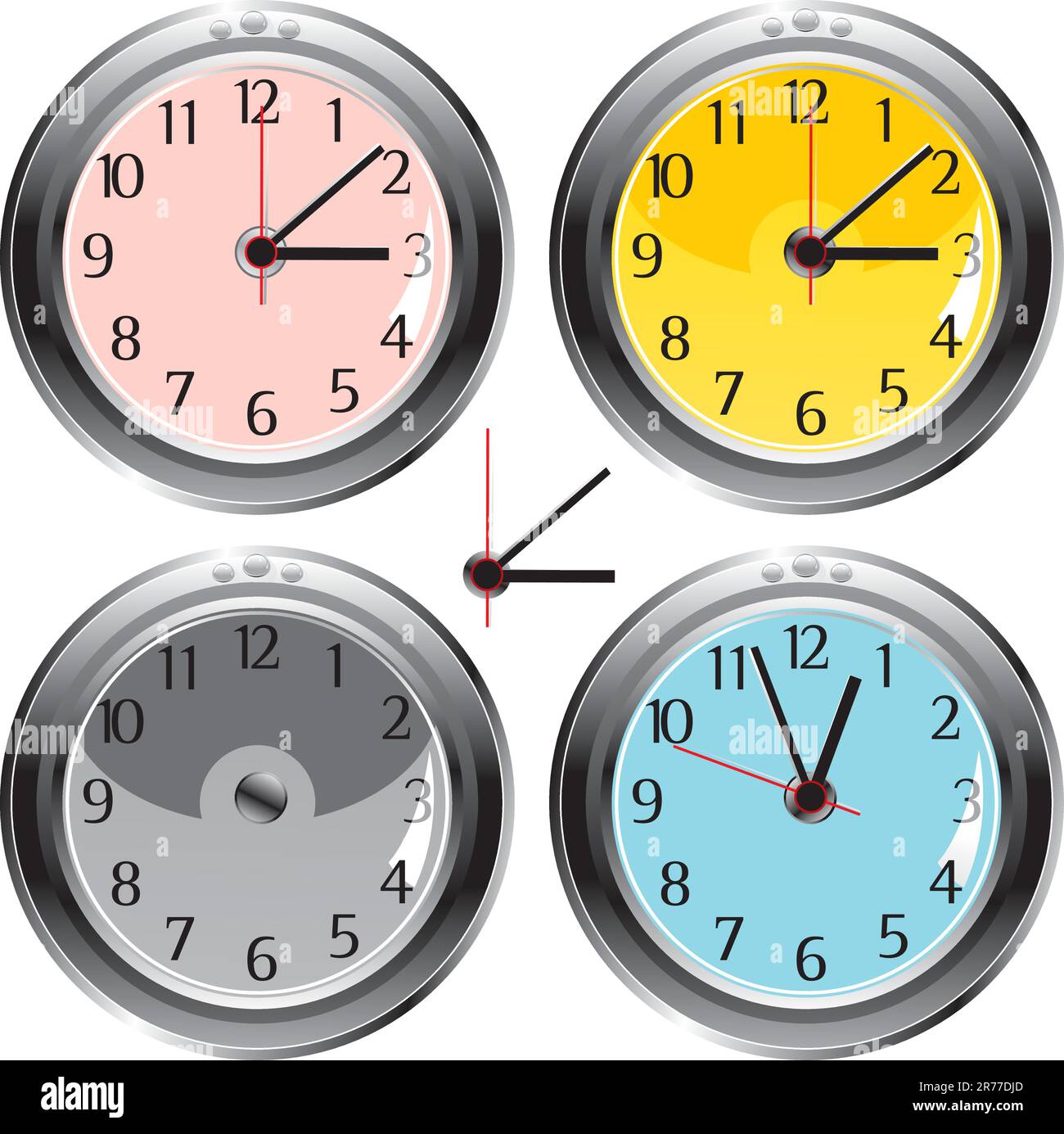 vector / classic different colour wall clocks Stock Vector Image & Art