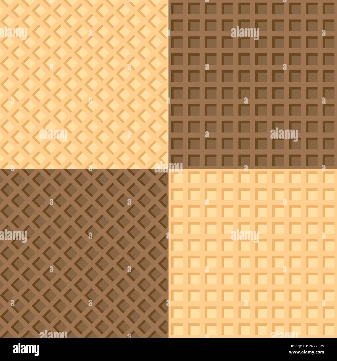 Vector illustration of four of seamless background wafers Stock Vector ...