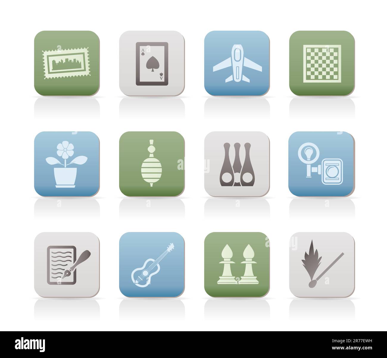 Hobby, Leisure and Holiday objects - Vector Illustration Stock Vector