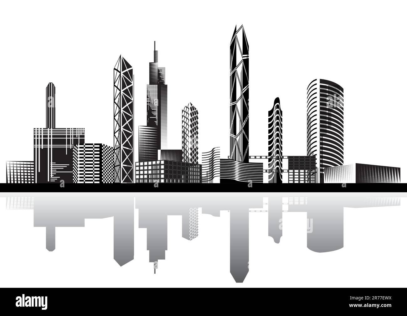 Black and white city Vector illustration Stock Vector Image & Art Alamy