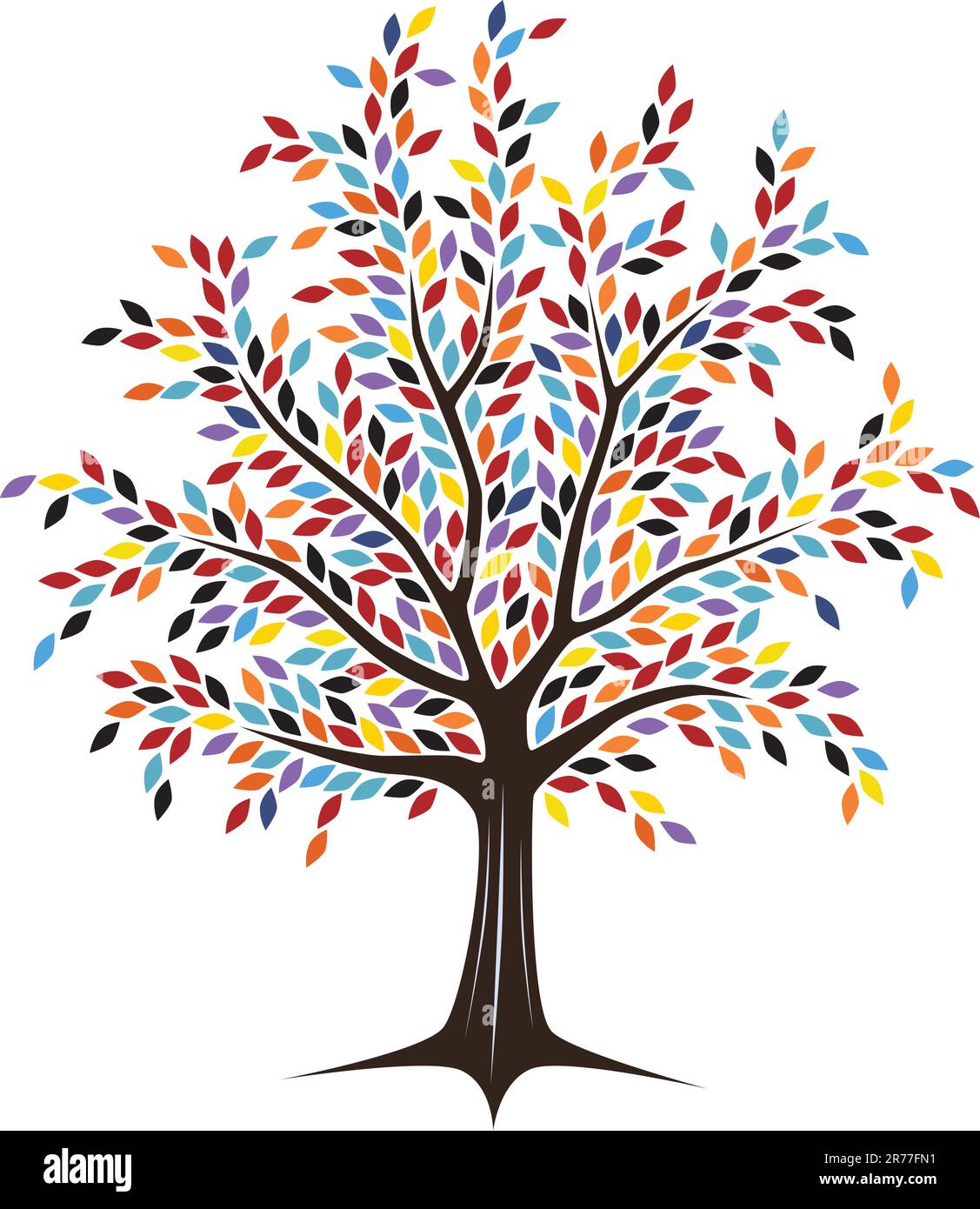 Editable vector tree design with colorful leaves Stock Vector Image ...