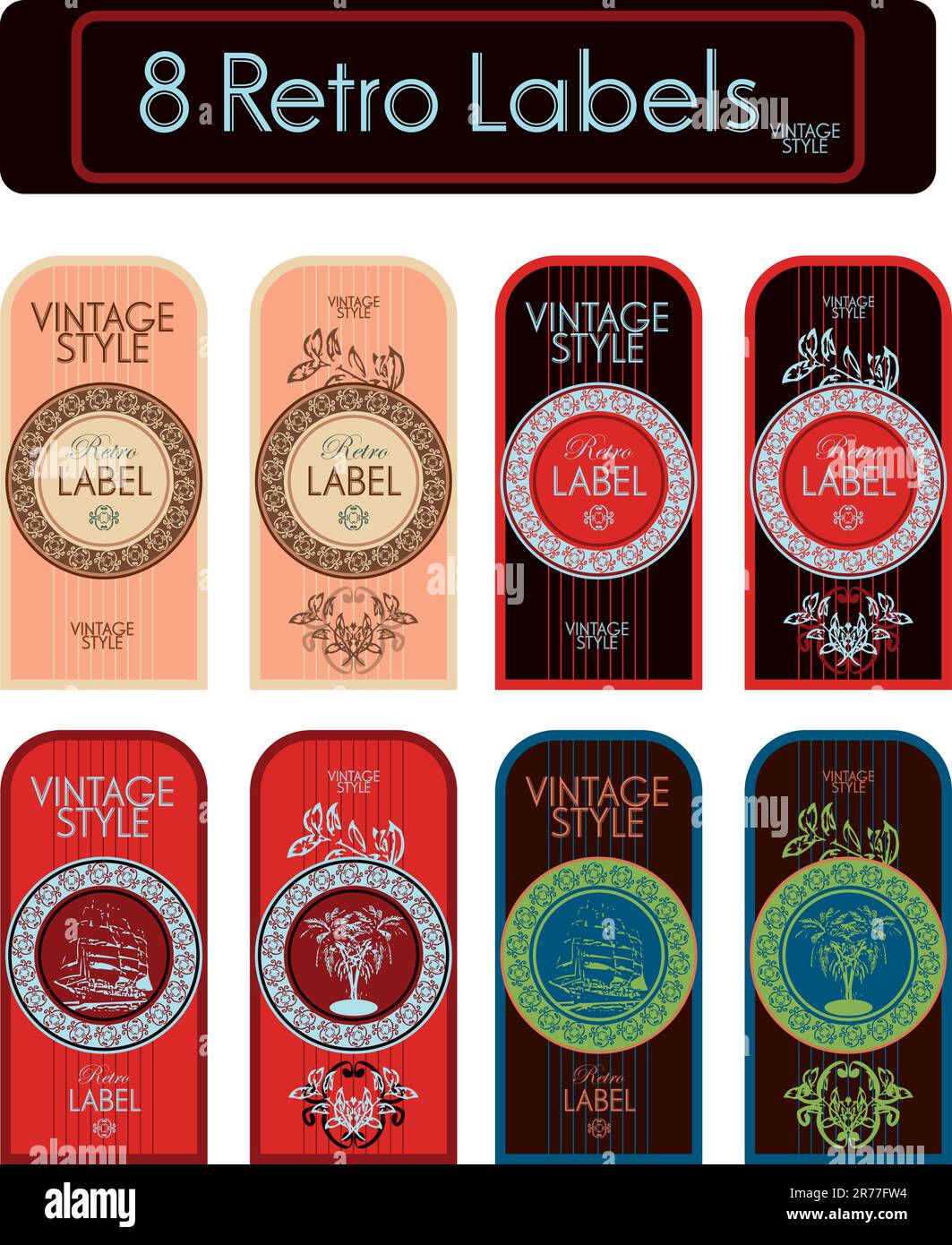 set of decorative vintage labels Stock Vector Image & Art Alamy