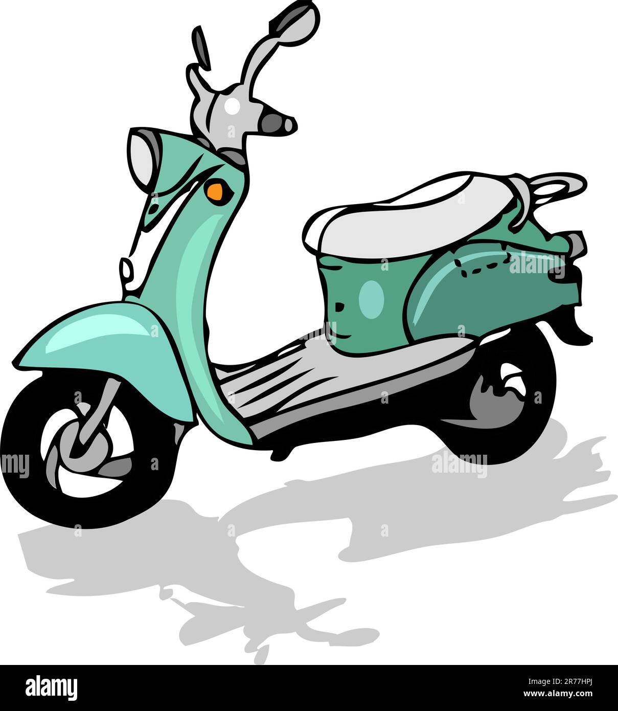 retro moped, vector transportation, moto Stock Vector