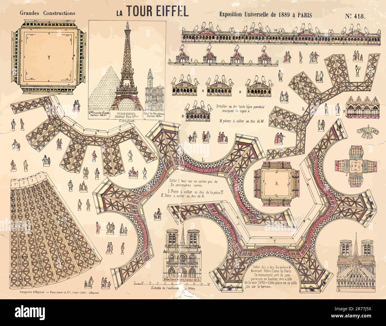 Eiffel tower paper model Stock Photo - Alamy