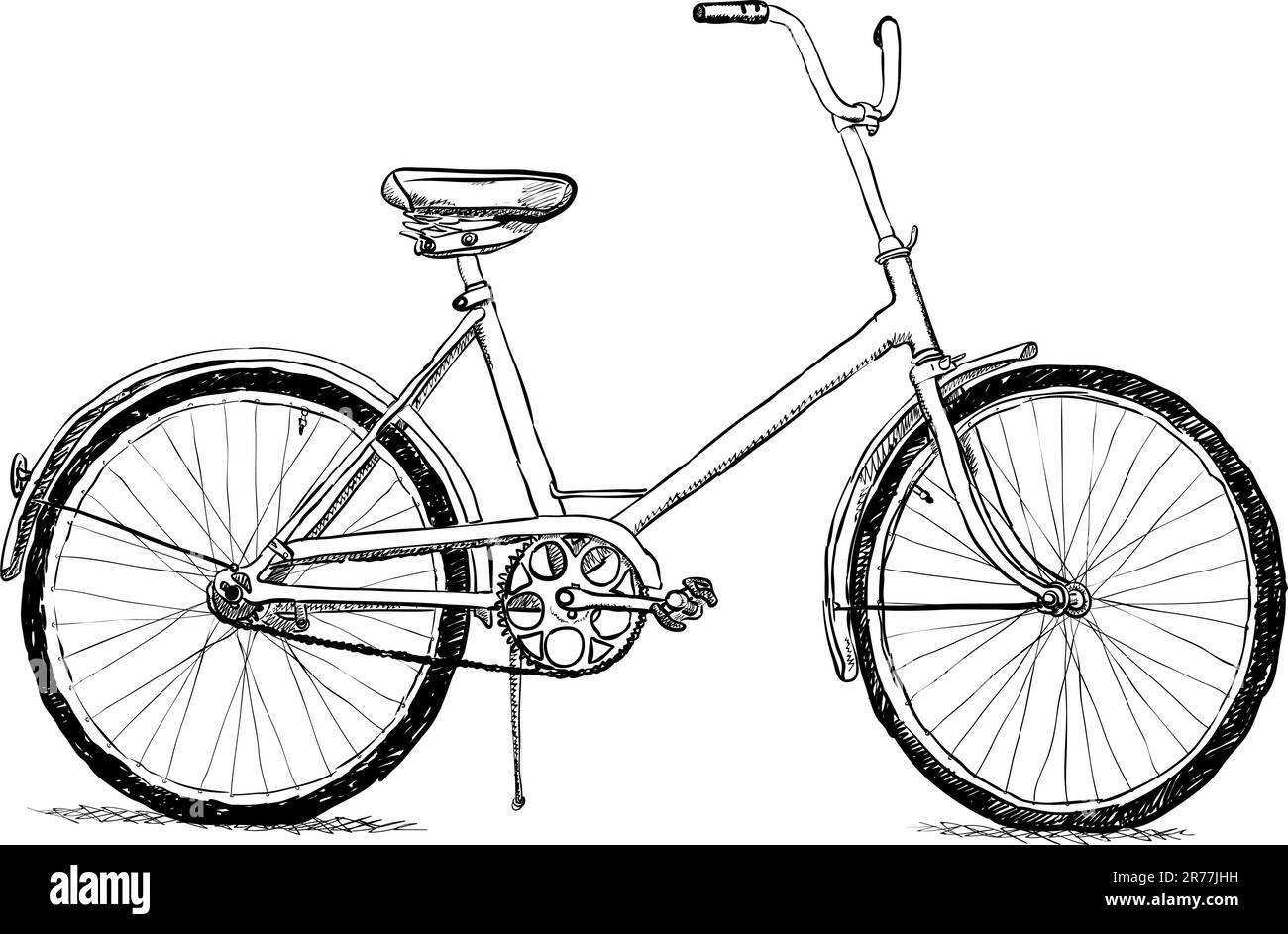 Old bicycle - the simple vector illustration eps8 Stock Vector Image ...