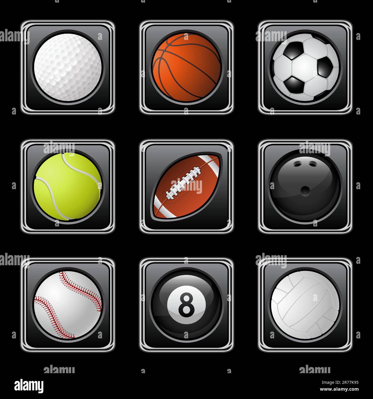 Sports balls icons. Vector illustration. Stock Vector