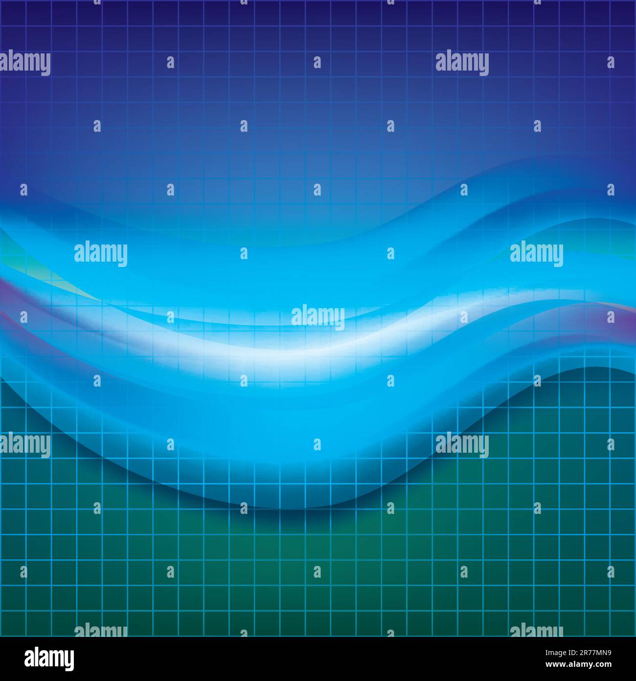 abstract green background with squares and blue waves Stock Vector ...