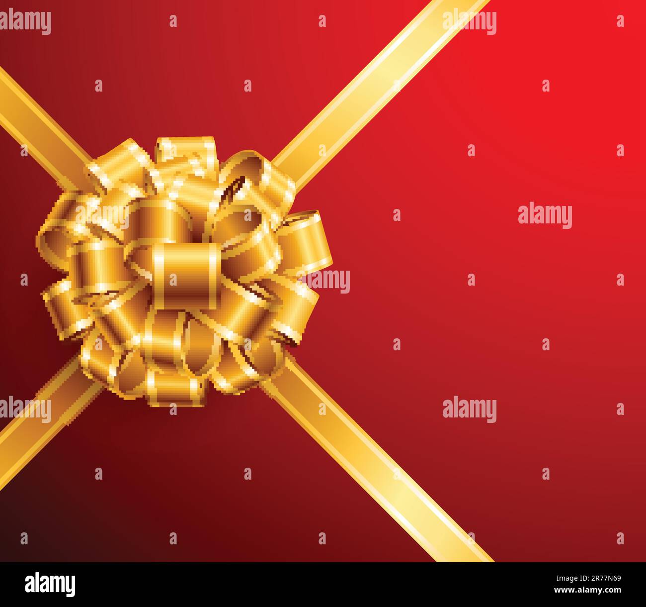golden bow on red background. Vector illustration Stock Vector Image ...