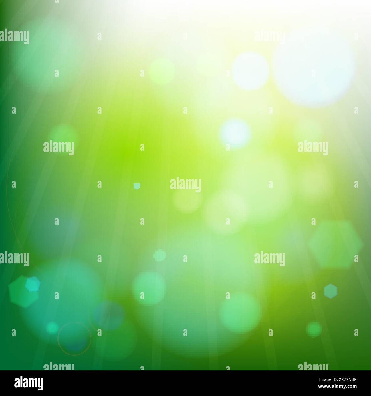 abstract light and rays over green background, vector art illustration ...
